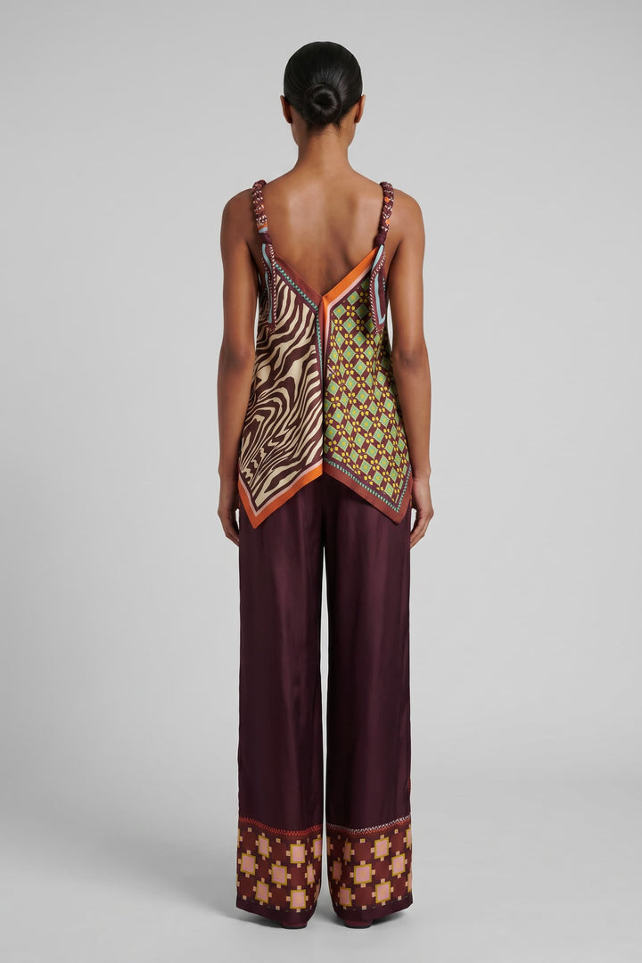 Printed Sling Top And Wide Leg Pants Set