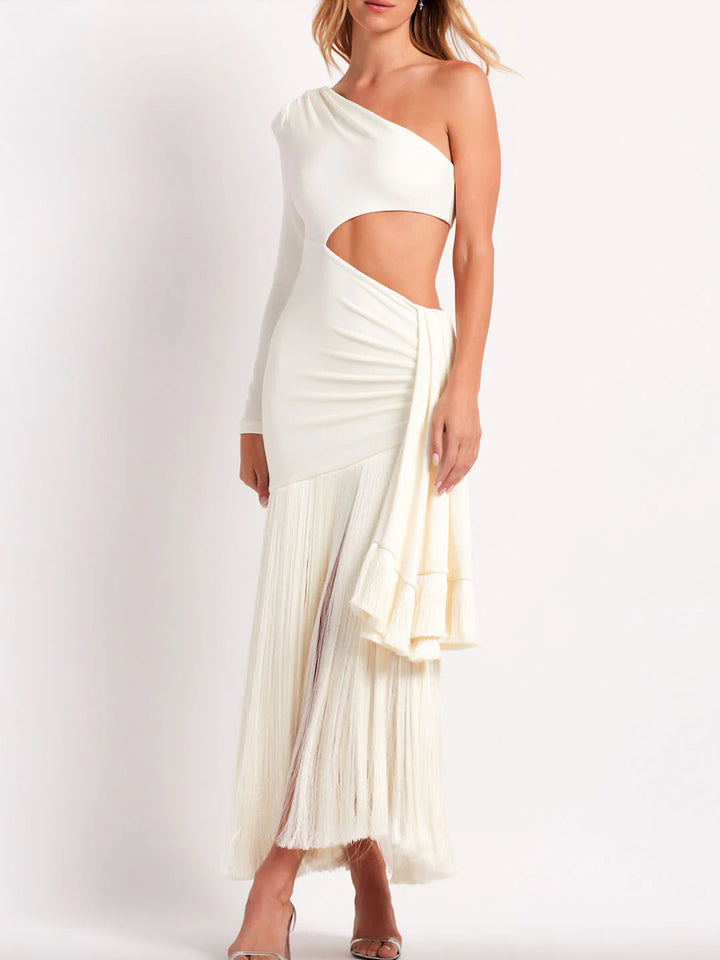 Stunning Cutout Fringe Maxi Dress