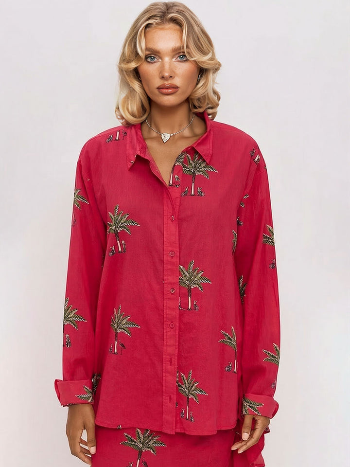 Casual Printed Wrap-Style Tie-Front Skirt