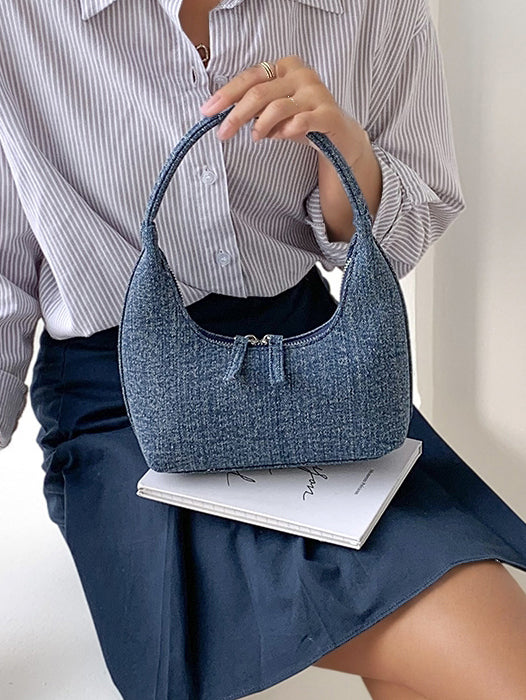 Bolsa de bolinho jeans portátil de nicho da moda