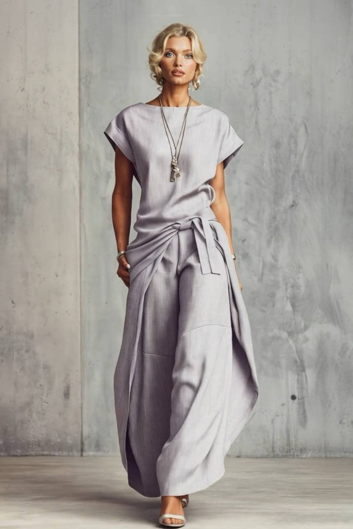 Short-Sleeve Top And Cocoon Pants Set