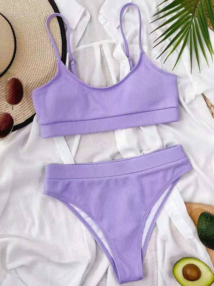 패셔너블한 U넥 탱크탑 비키니
