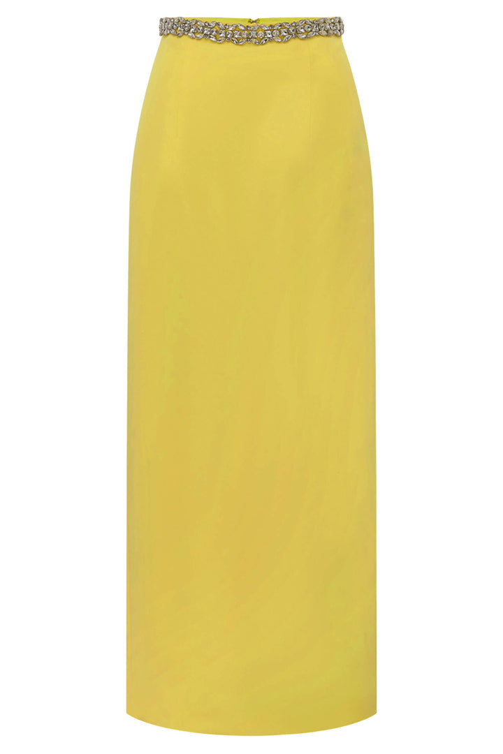 Beautiful Embellished Satin Maxi Skirt