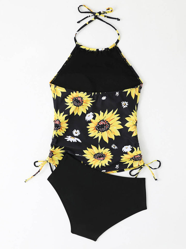 Tankini set s uzorkom suncokreta i ovratnikom