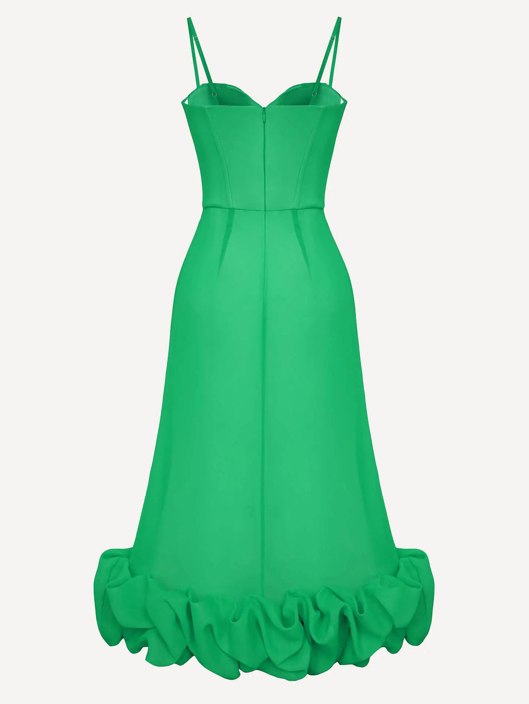 Elegant Sweetheart Ruffle Hem Satin Mermaid Maxi Dress
