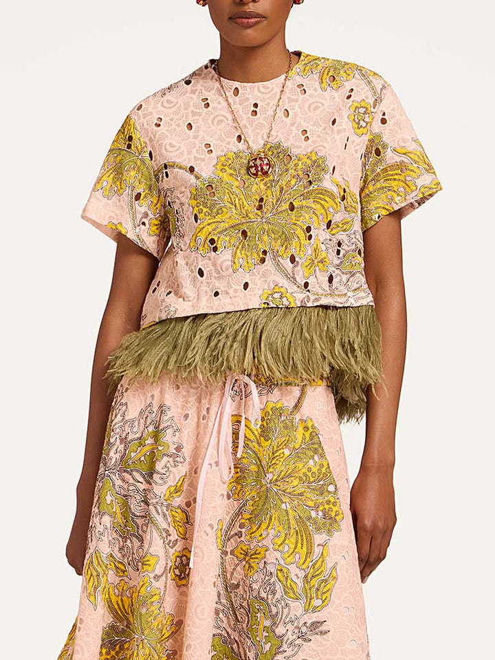 Elegant Paisley Print Midi Skirt