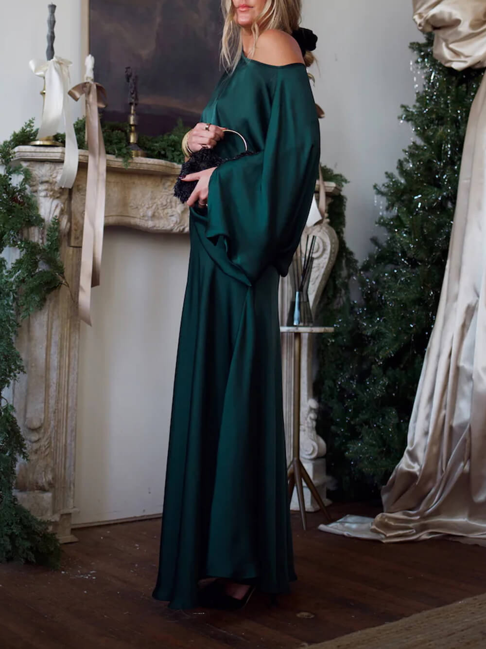 Exquisite Satin High-Waisted Maxi Skirt