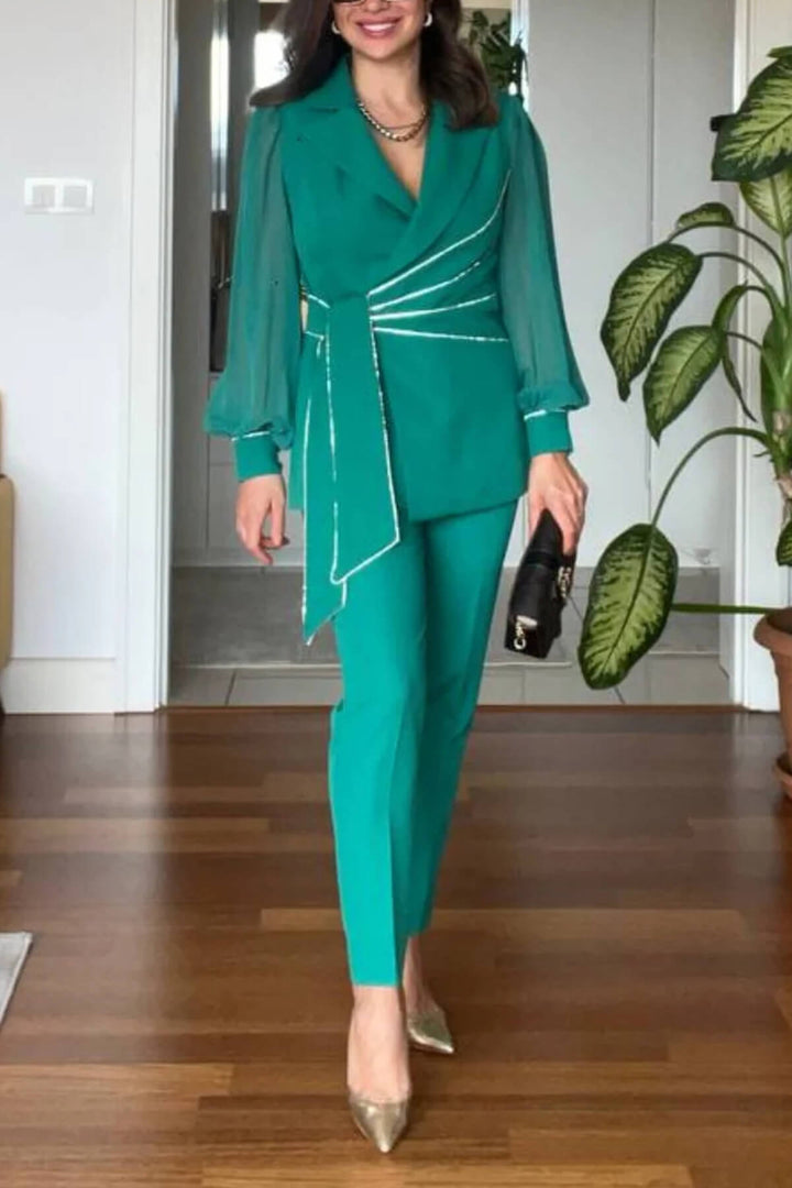 Exquisite High-Waist Slim Fit Tapered Pants