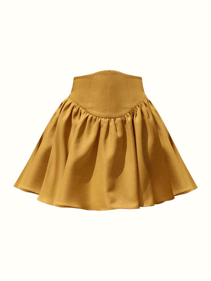 Sexy Drawstring Crop Top And High Waist Mini Skirt Set