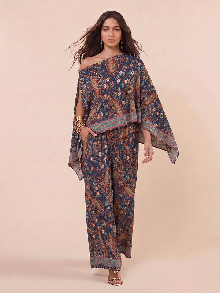 Bohemian Paisley High Waist Wide Leg Pants