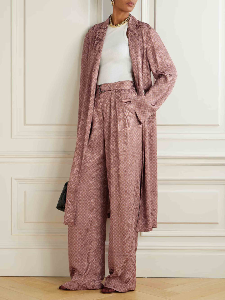 Retro Exquisite Geometric Pattern Print Long Coat