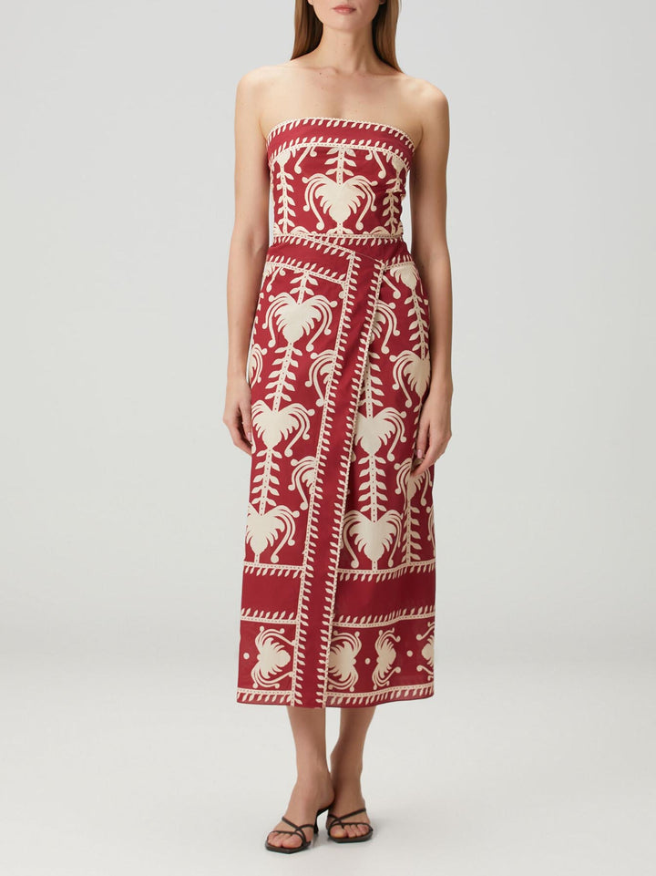 Unique Floral Print Off-Shoulder Midi Dress