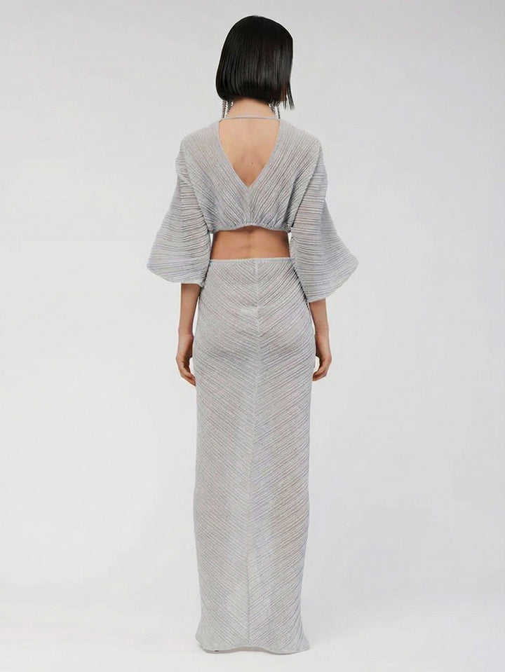Sexy Twist-Front Cut-Out Maxi Dress