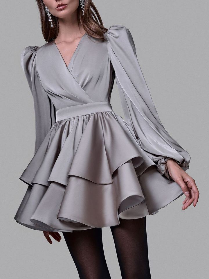 Elegant Satin Animal Mini Dress