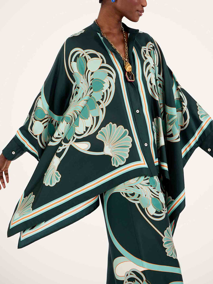 Elegant Abstract Print High-Waist Wide Leg Pants