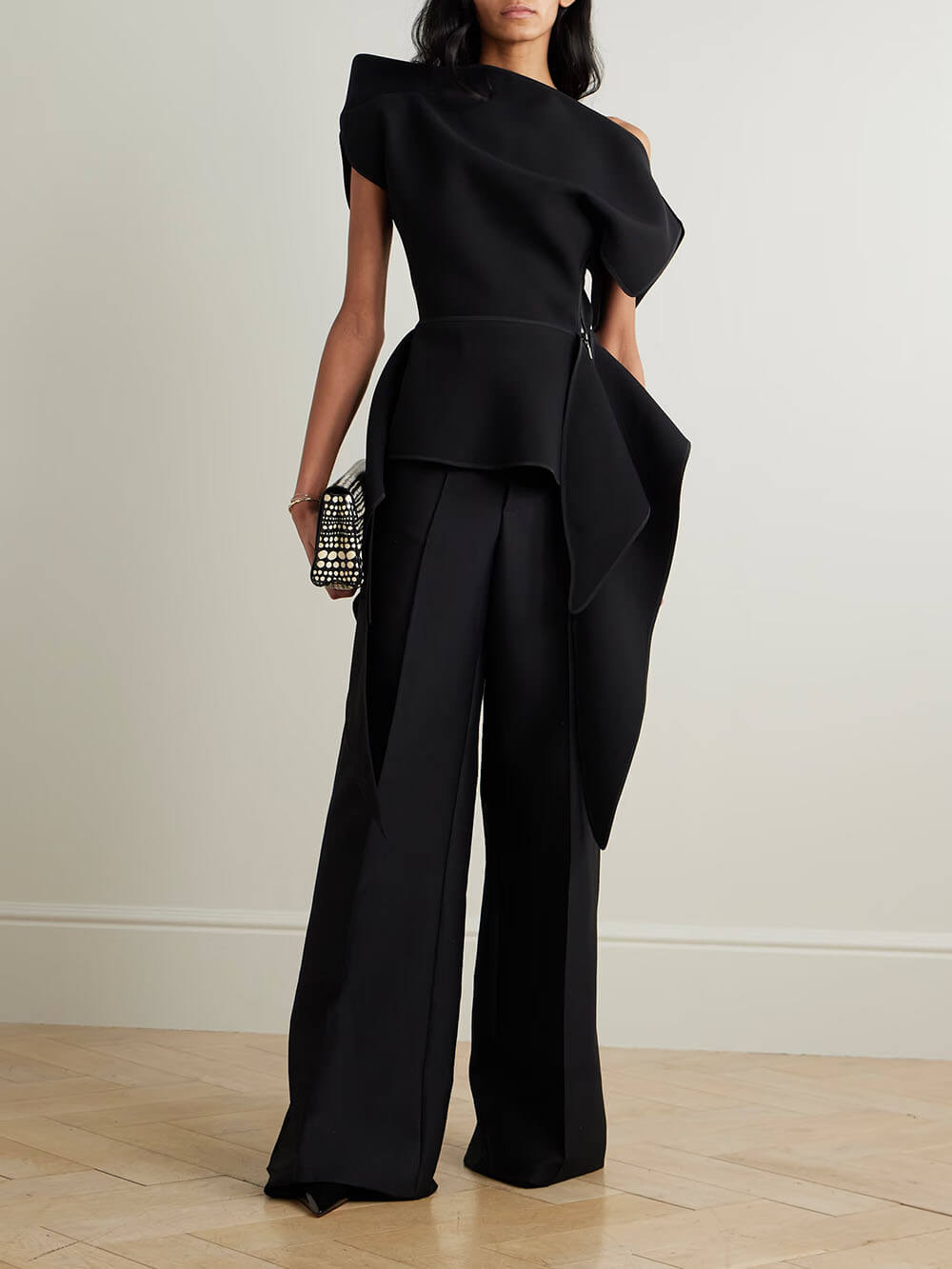 Unique Classic High-Waisted Pocket Straight-Leg Pants