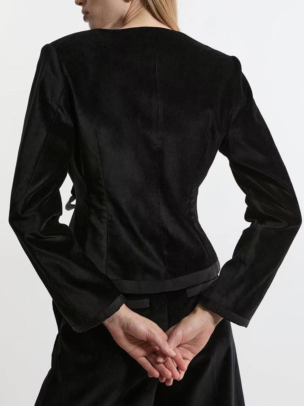 Elegant Chic High-Waist Pocketed French Flared Trousers