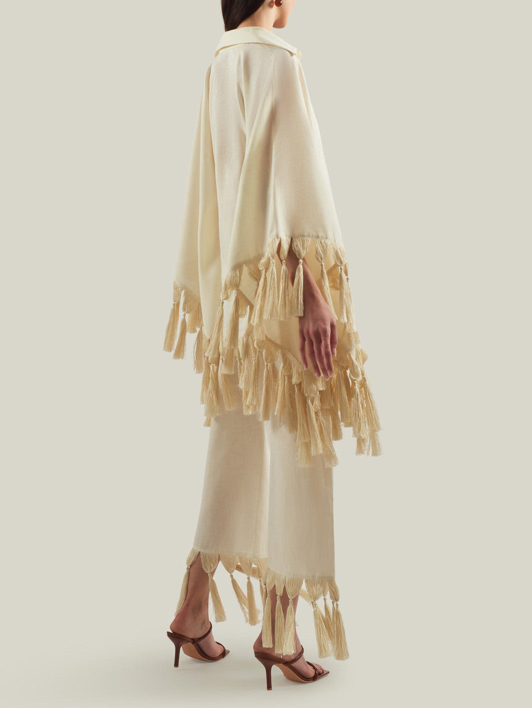 Exquisite Fringe Trim Shirt & Wide-Leg Pants Two-Piece Set
