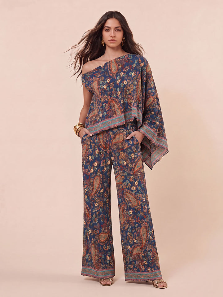 Bohemian Paisley High Waist Wide Leg Pants
