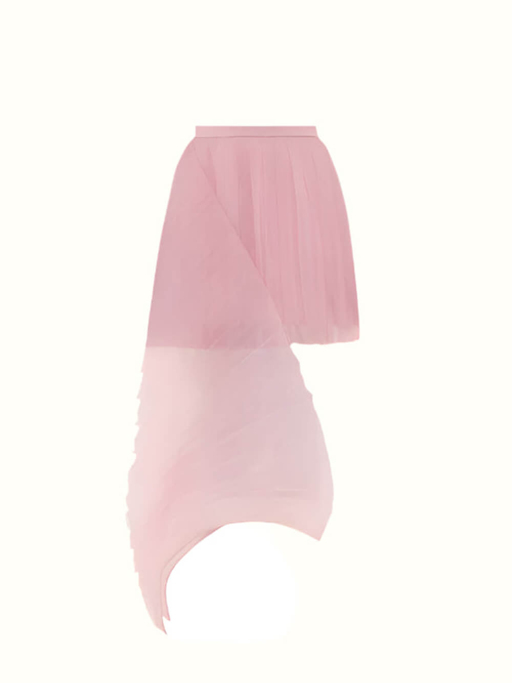 Delicate Cape Top And Asymmetric Pleated Mini Skirt Set