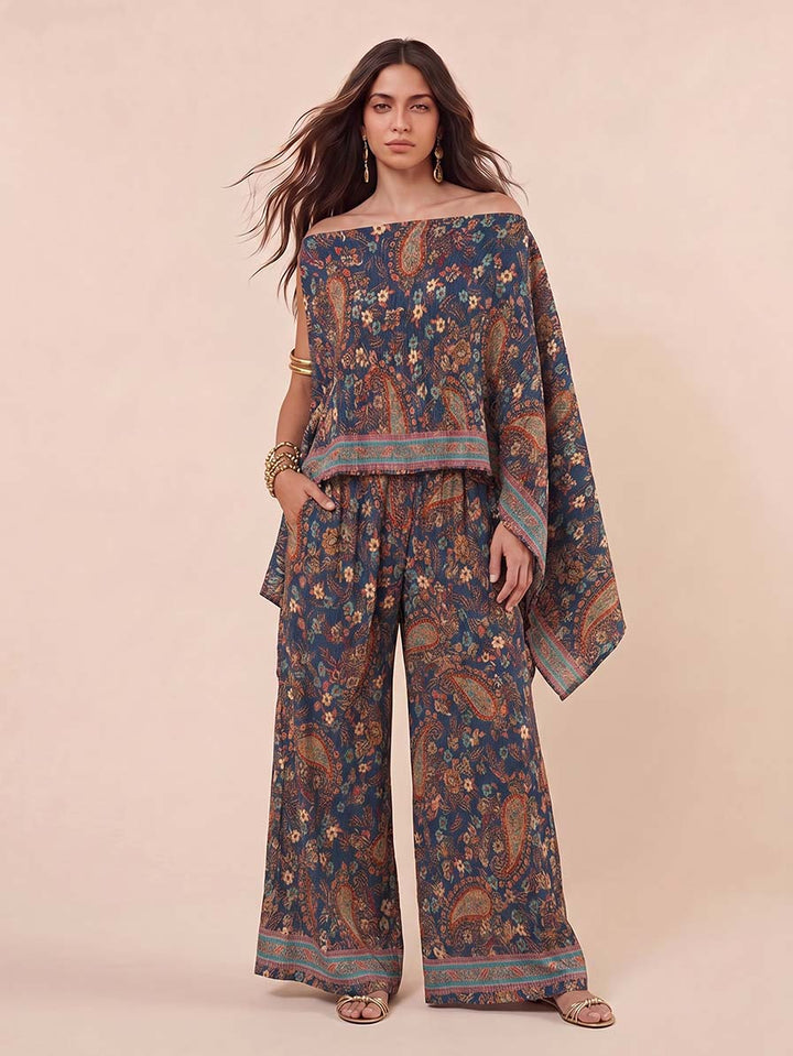 Bohemian Paisley High Waist Wide Leg Pants