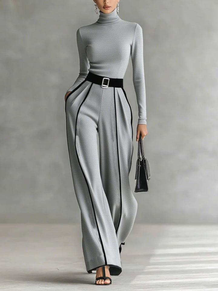 Elegant High Neck Slim Fit Long Sleeve Top