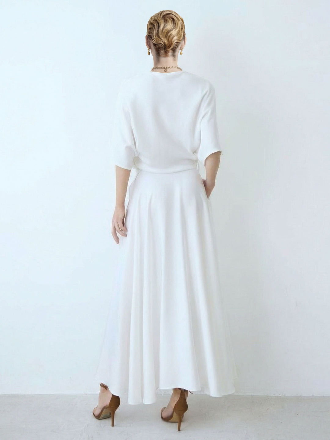 Elegant Irregular Wrap Midi Dress
