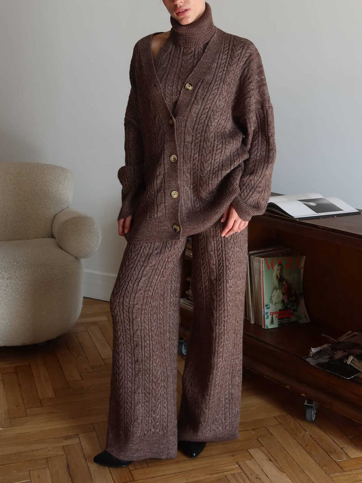 Casual Twist Fashion Wide Leg Woolen Pants