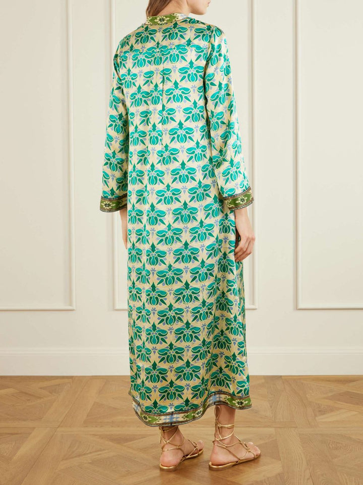 Bohemian Geometric Print Maxi Dress