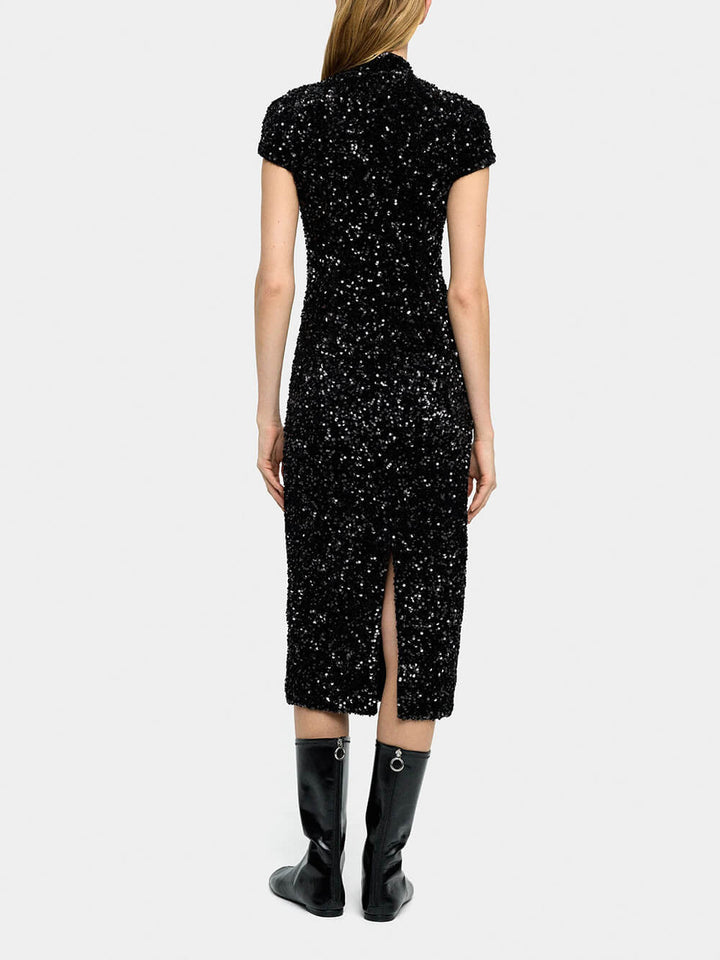 Exquisite Sequin Embellished Midi Dress