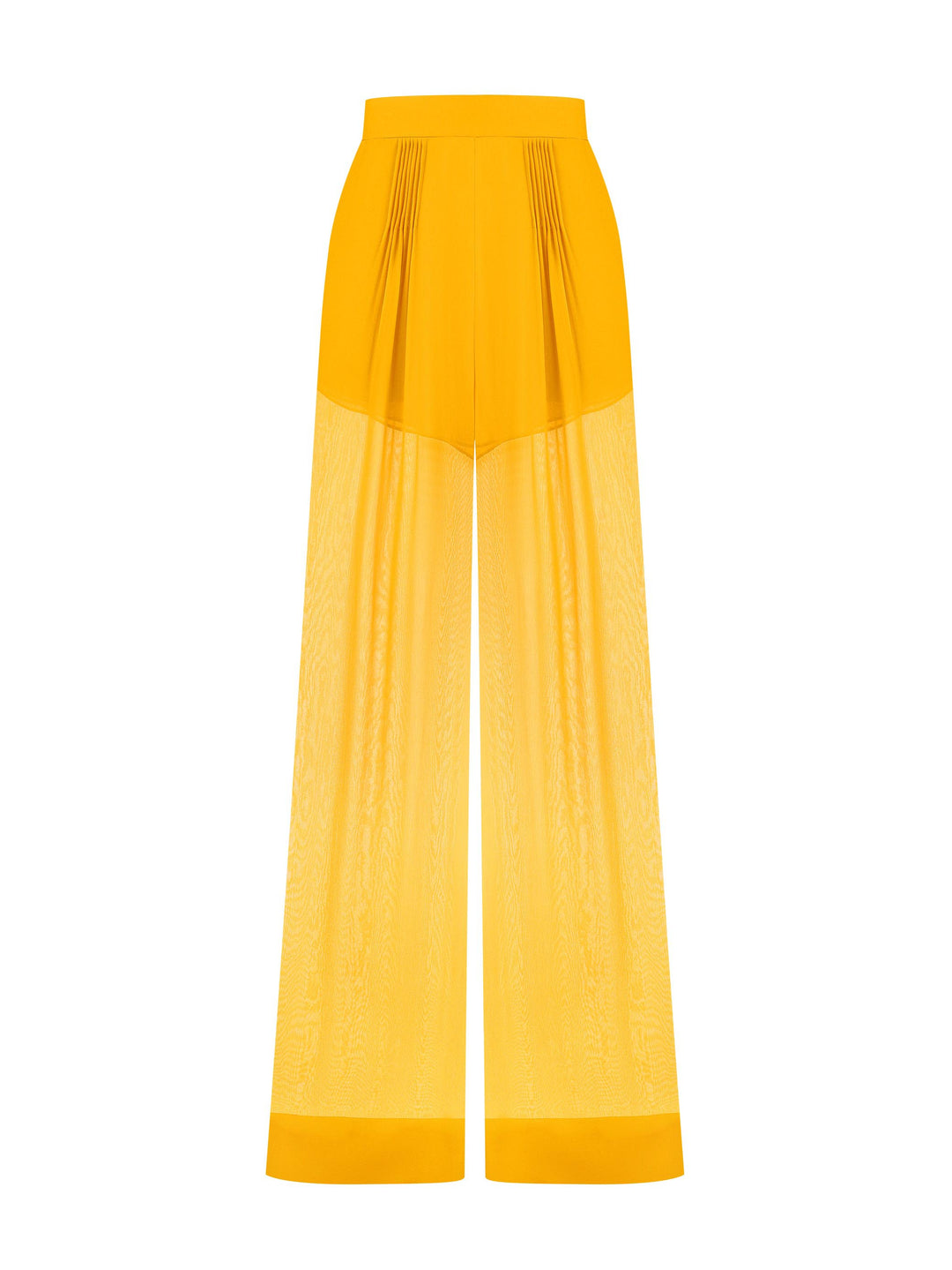 Elegant Draped Chiffon Shirt & Wide Leg Pants Two-Piece Set