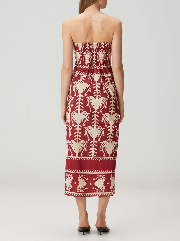 Unique Floral Print Off-Shoulder Midi Dress