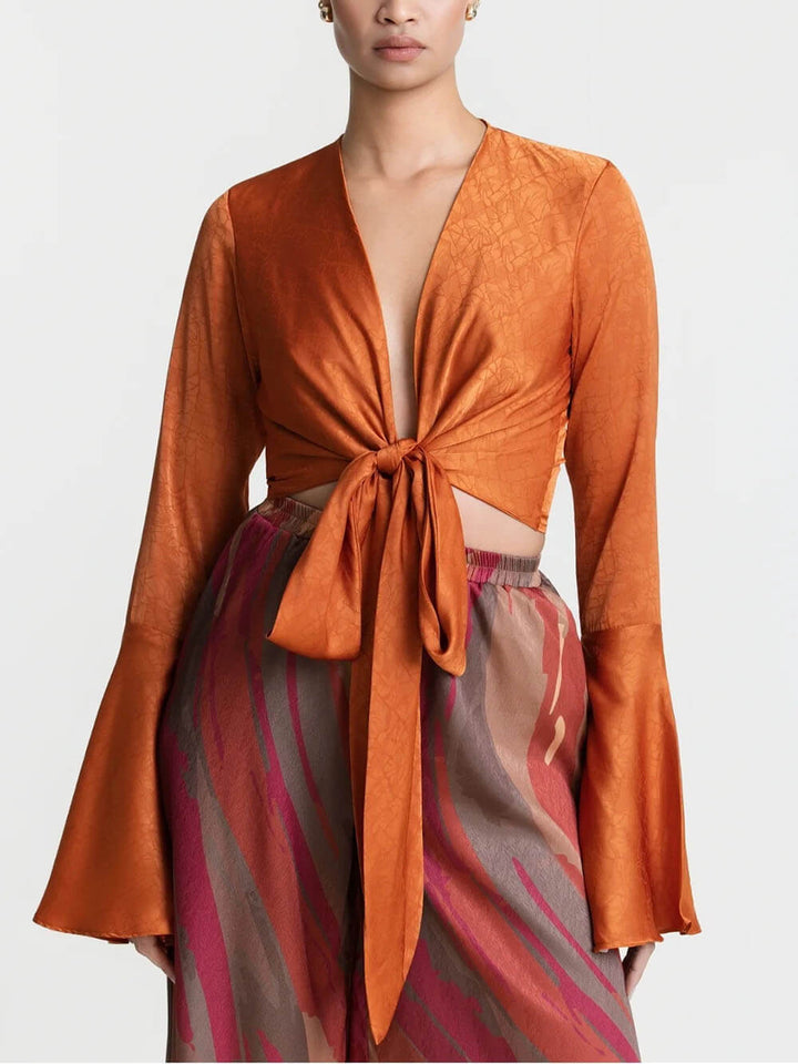 Casual Colorful Printed Loose High-Waisted Wide-Leg Pants