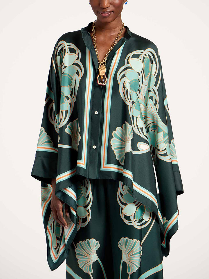 Elegant Abstract Print High-Waist Wide Leg Pants