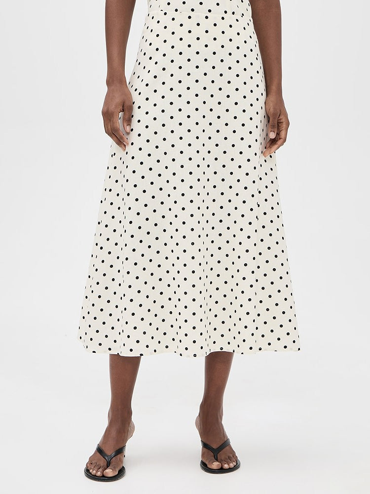 Elegant Polka Dot Sleeveless Top & Skirt Two-Piece Set