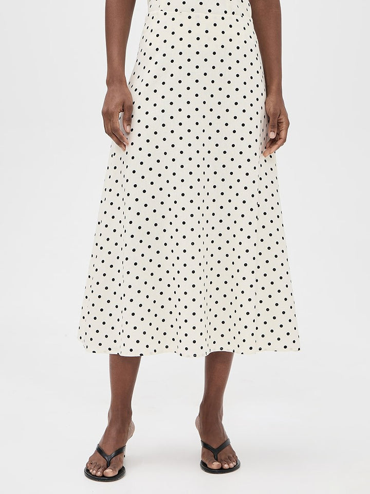 Elegant Polka Dot Sleeveless Top & Skirt Two-Piece Set