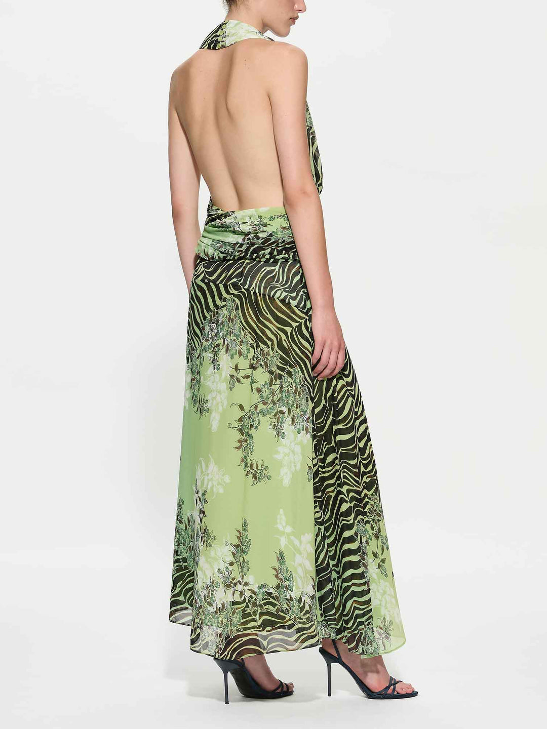 Elegant Gradient Zebra Print Cami Top & Skirt Two-Piece Set