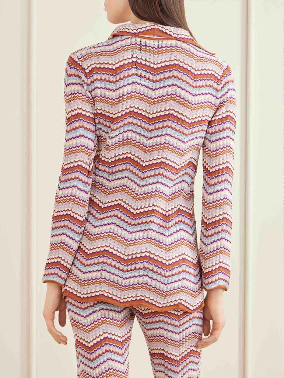 Casual Zigzag Stripe Knit Two-Piece Set