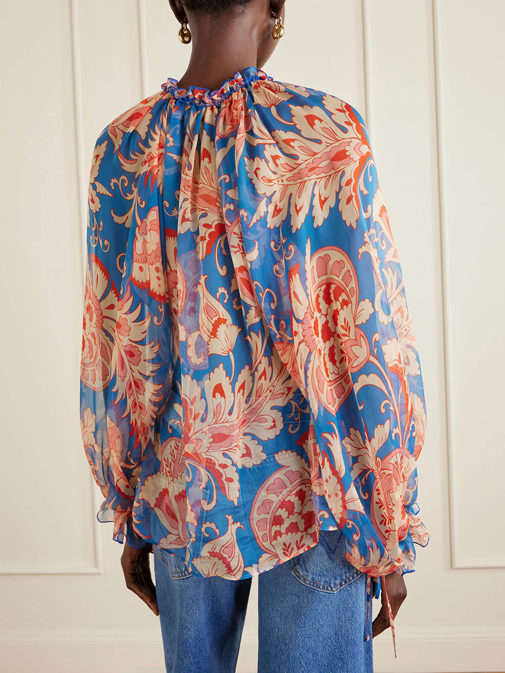 Modern Asymmetric Panel Mid-Rise Wide Leg Jeans