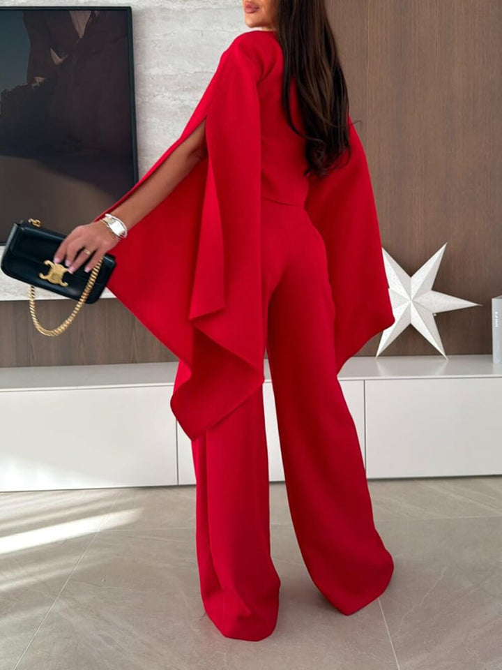 Exquisite Asymmetrical Flared Sleeve Loose Top