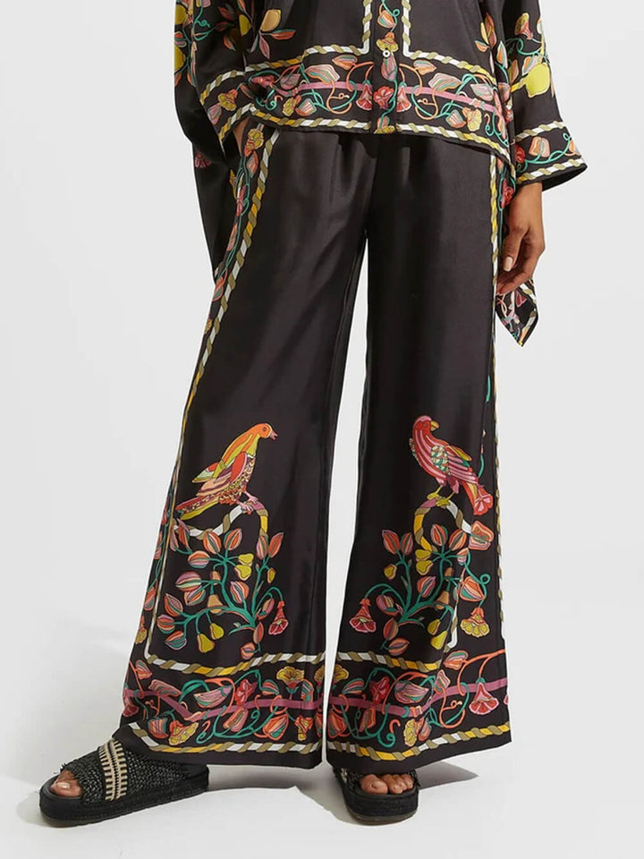 Unique Asymmetrical Floral Print Oversized Shirt