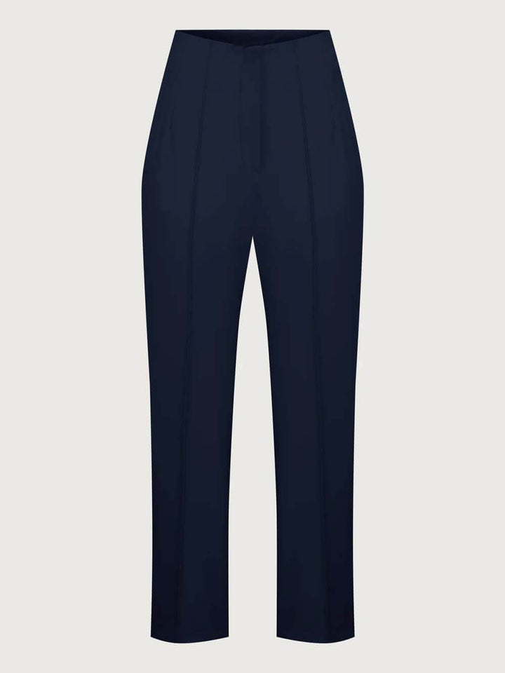 Fashionable High Waist Pocketed Straight Leg Pencil Pants