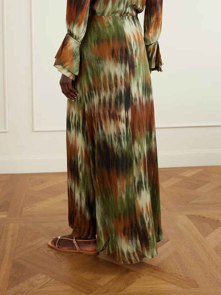 Exquisite Tie-Dye Print High-Waisted Maxi Skirt