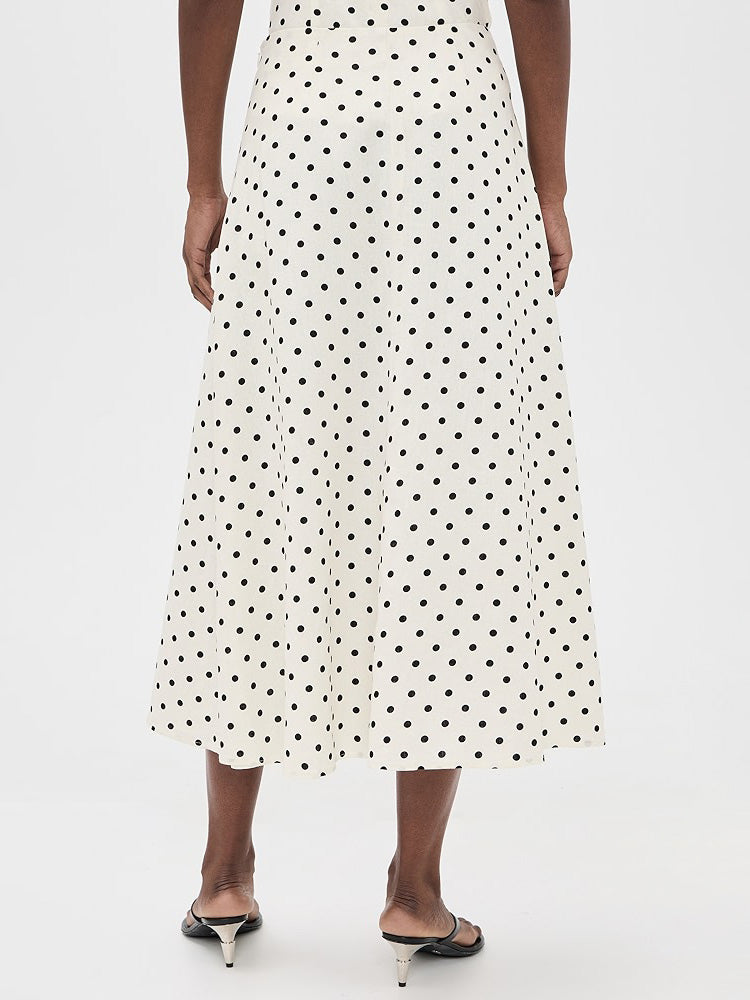 Elegant Polka Dot Sleeveless Top & Skirt Two-Piece Set