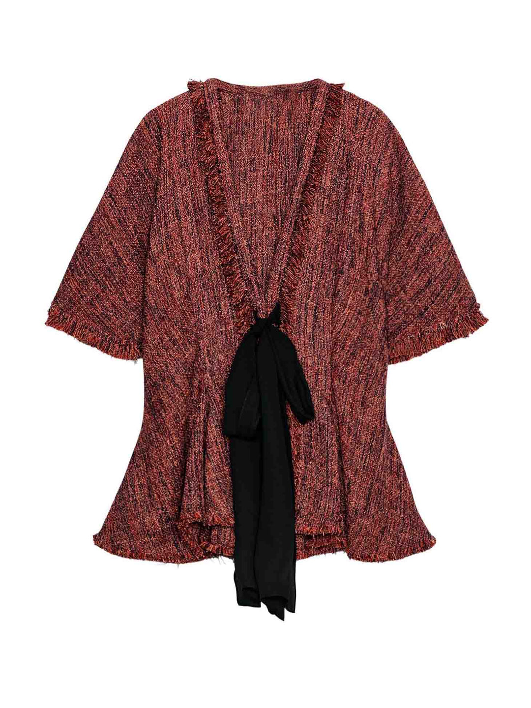 Tweed Peplum Top & Black Shorts Two-Piece Set