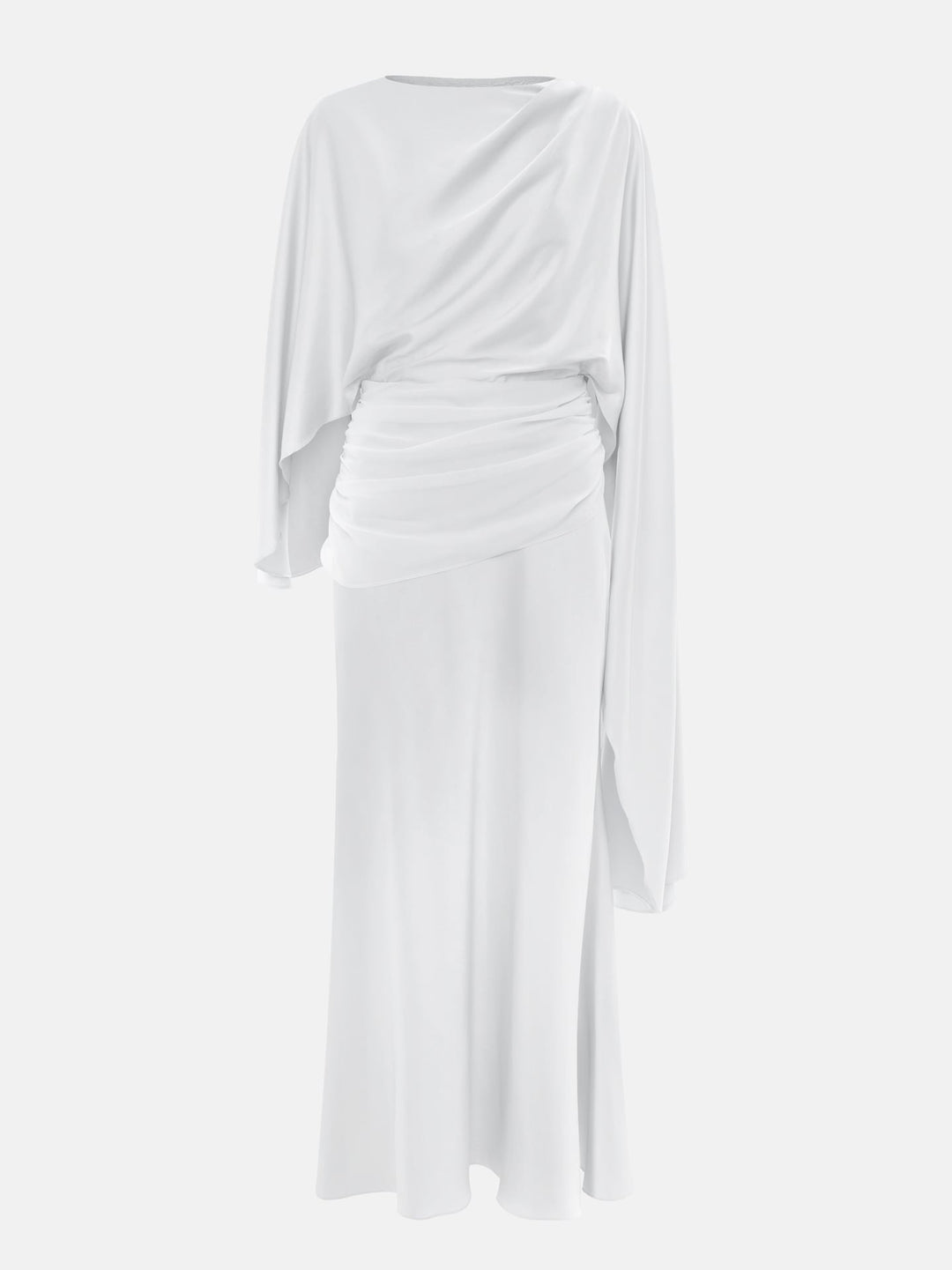 Elegant Draped Cape-Style Maxi Dress