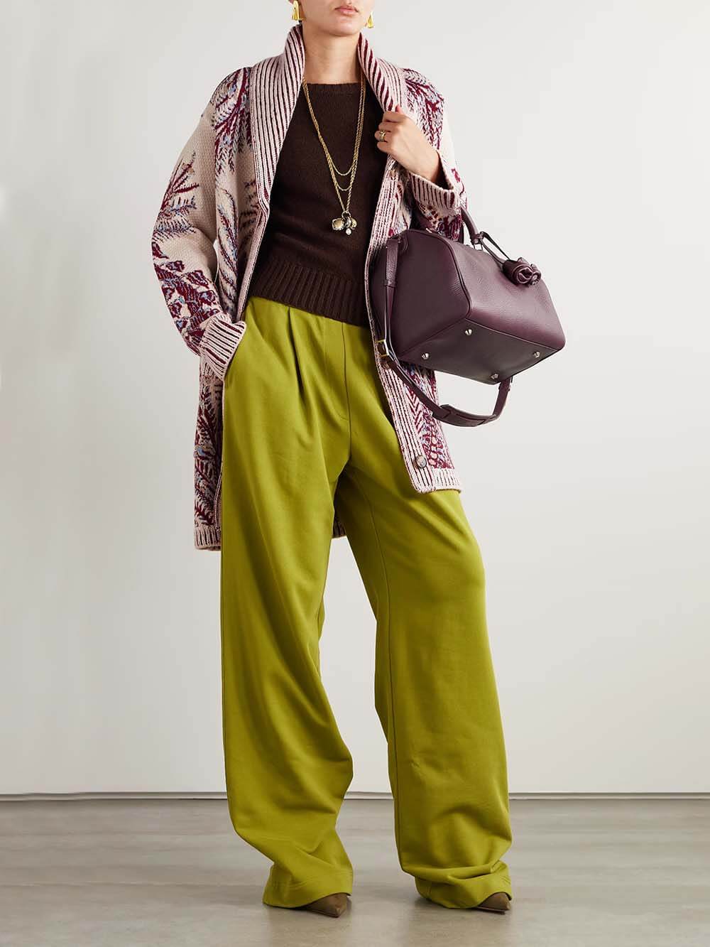 Exquisite Oversized Knit Jacquard Cardigan