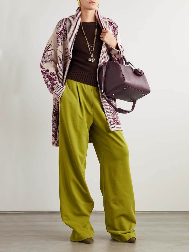 Exquisite Oversized Knit Jacquard Cardigan