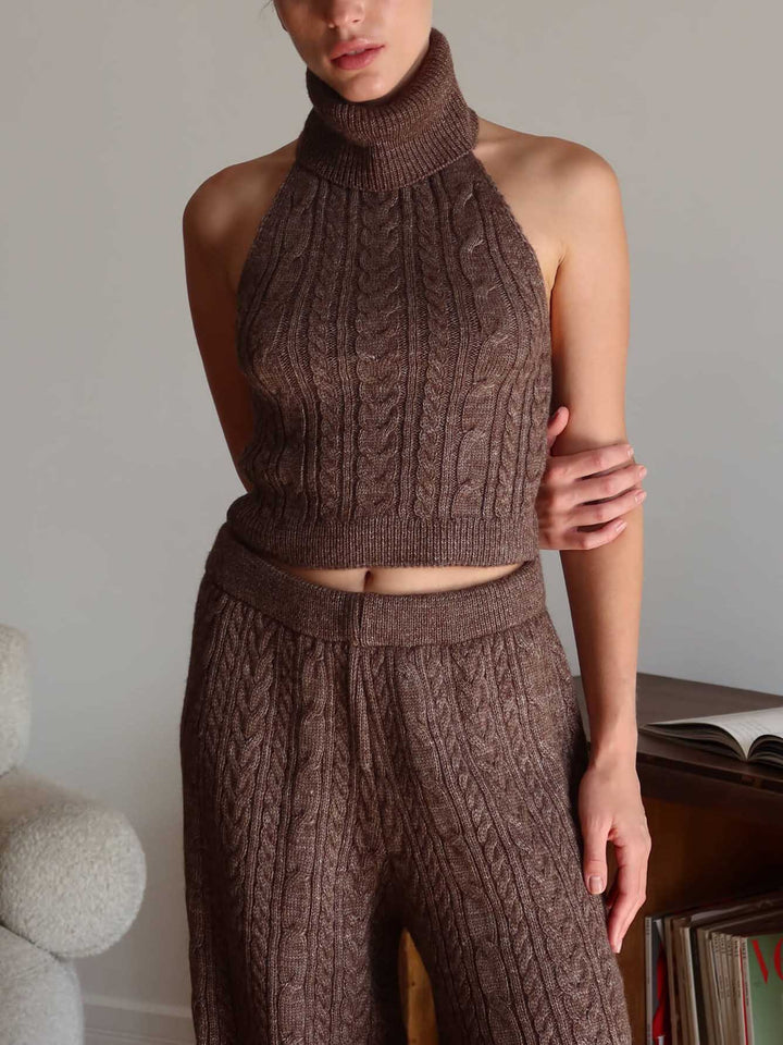 Casual Twist Fashion Wide Leg Woolen Pants
