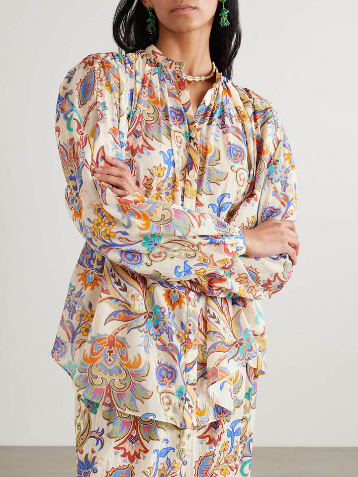 Unique Paisley Print Loose Shirt